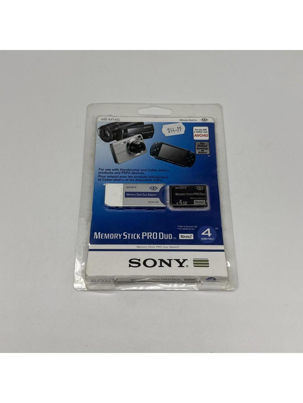 Sony Memory Stick PRO Duo 4GB Mark2 MagicGate MS-MT4G Camera Memory Card